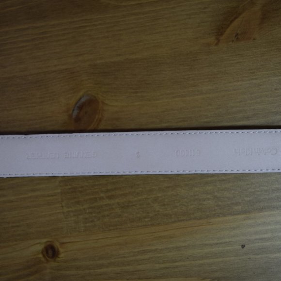 Calvin Klein Women\'s White Genuine Leather Belt